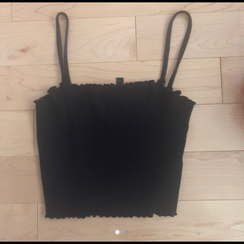 - Topshop Black Cropped Tank Top